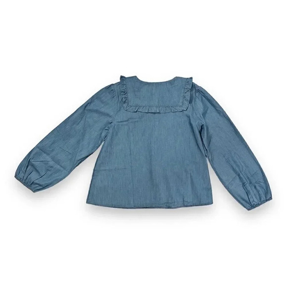 Crewcuts | Girls’ Ruffle Collar Chambray Blouse (XL) - Picture 5 of 8